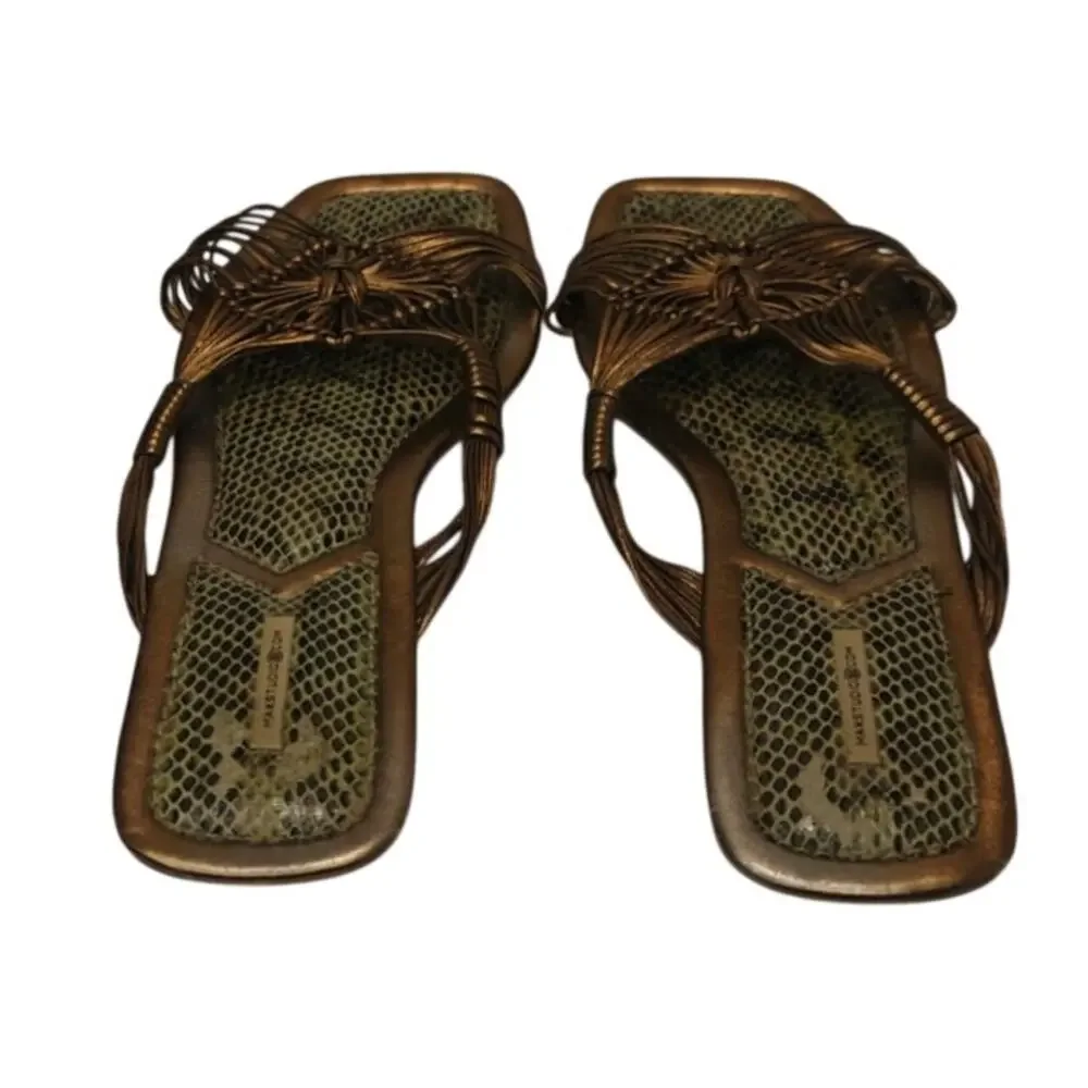 Gold leather slip on sandals by Maxstudio sz 6.5